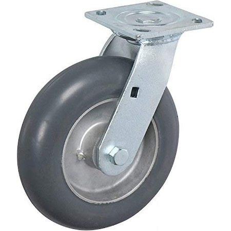 Casterhq 8"x2", Super Cushion Gray Non-Marking Thermo Plastic Rubber Wheel - HD6680-01-BC